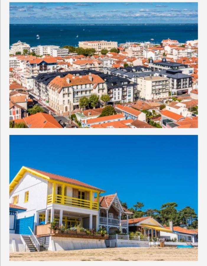 Appartement Vue Sur Baie Et Ocean, 100 M De La Plage Et Du Centre Par Chemin Prive Arcachon Exteriör bild